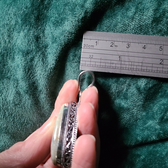 Fossil coral silver gemstone necklace - Picture 6 of 10